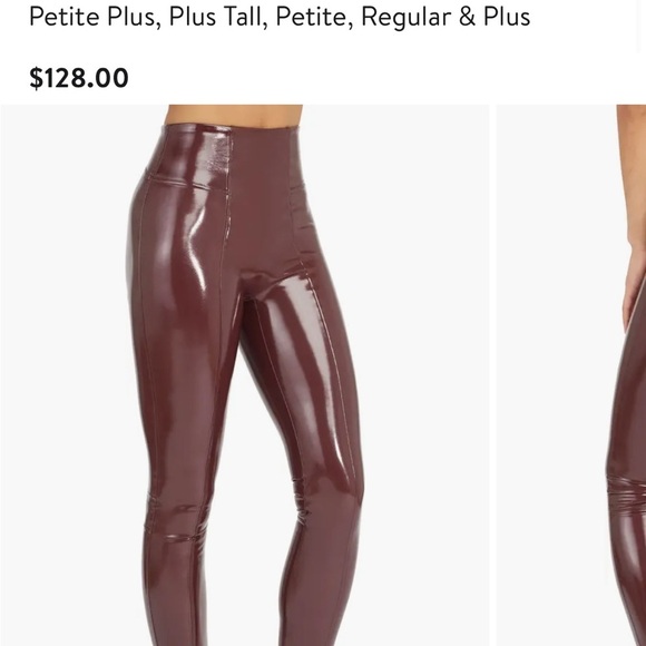 SPANXshape Faux Leather Patent Leggings Pull On Ankle Pants Size Medium NEW - Picture 6 of 15